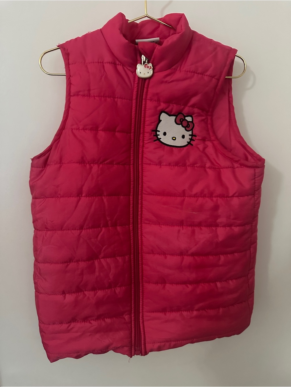 Hello Kitty Hot Pink Quilted Puffer Vest Size 8 - 10